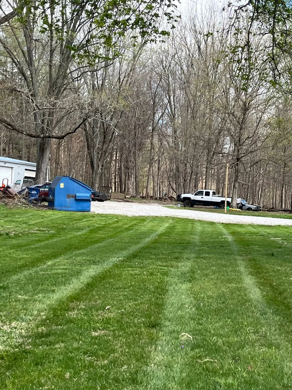 Freshly mowed yard in West Terre Haute, Indiana